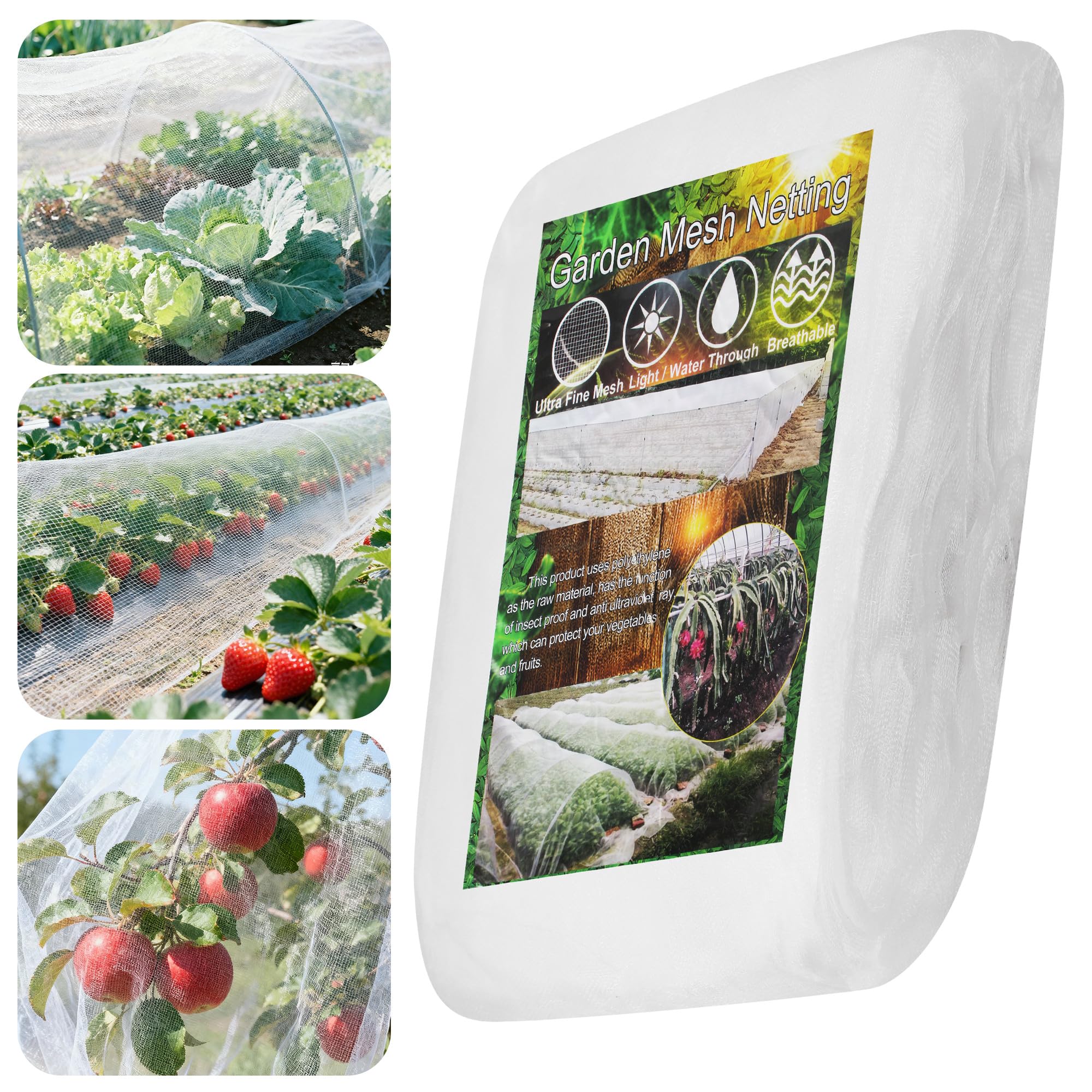 Filet Anti Insecte pour Potager Protection Légumes Fruits Fleurs 2.5 x 10m