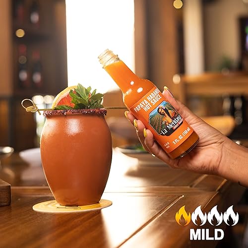 Miniatura 5 de La Meridana Papaya Habanero - Auténtico sabor mexicano, botellas importadas de salsa picante de pimienta habanera, sin gluten, Kosher y vegana