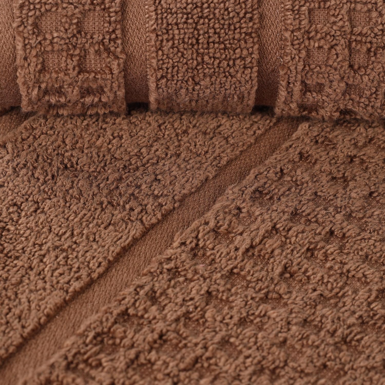 Superior Cotton 6-Piece Towel Set, Zero Twist, Waffle Border, Bathroom Essentials, Shower, Spa, Luxury Plush Soft Absorbent Towels, Includes 2 Bath, 2 Hand, 2 Washcloth/Face Towels, Chocolate - Image 7