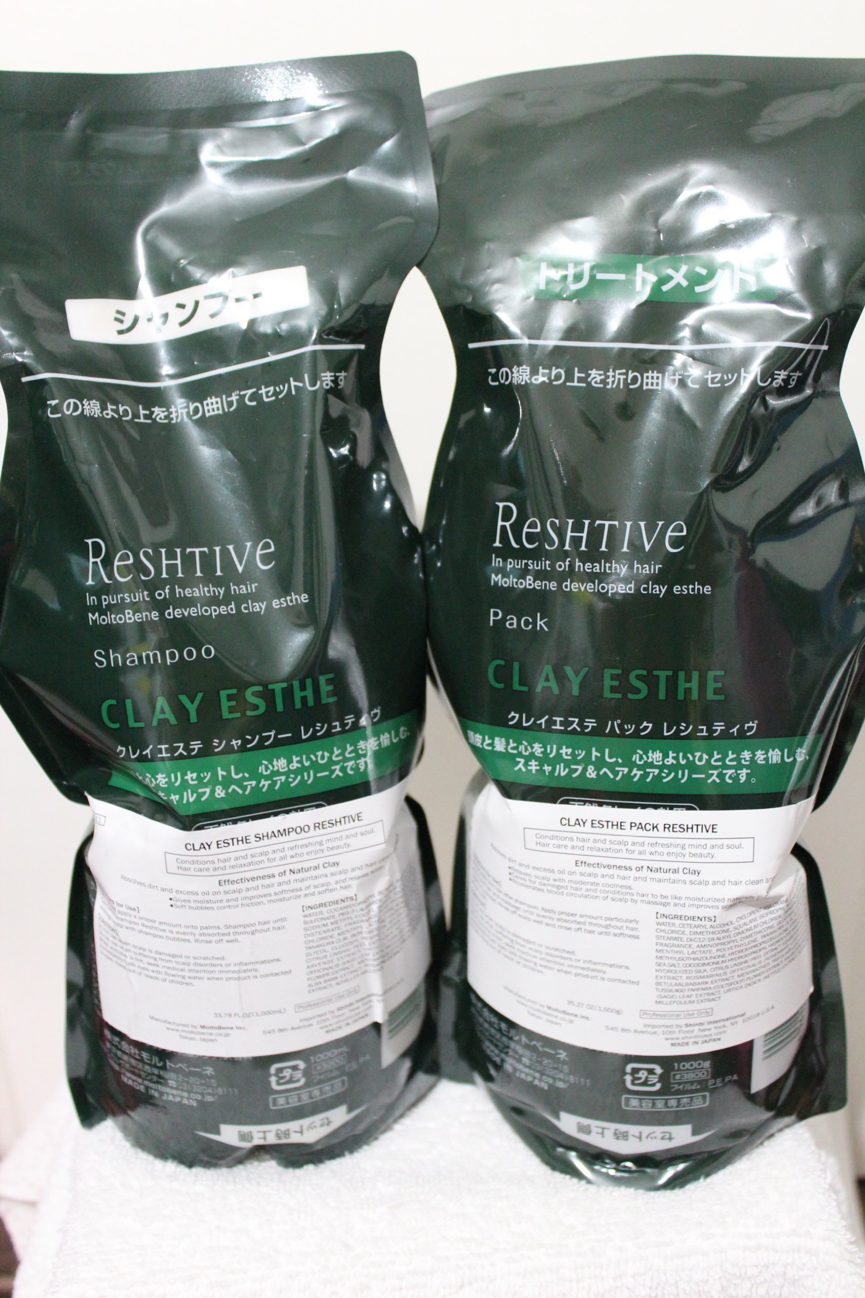 Clay Esthe Reshtive Shampoo Refill Bag+ Clay Esthe Reshtive Pack Refill Bag by MoltoBene