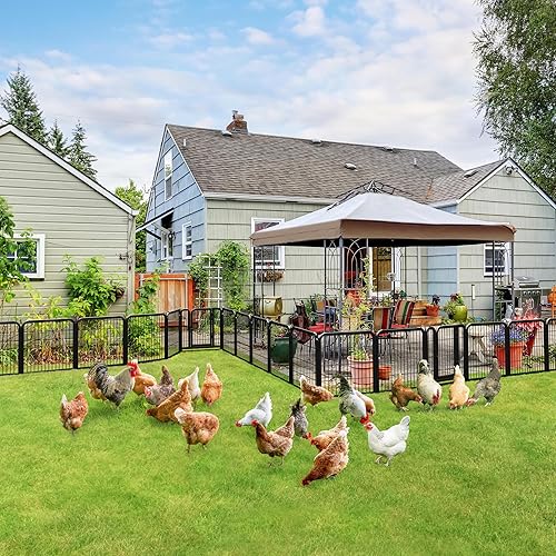 Vista 61 de Yaheetech - Corralito para perros, para uso en interiores y exteriores, valla de metal resistente para cachorros, corral de ejercicio para casa