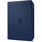 Fabmaker 360 9 Pocket Zipper Binder - Premium PU Cover Zip Binder for Trading Cards, MTG, TCG, Sports Cards, Navy Blue