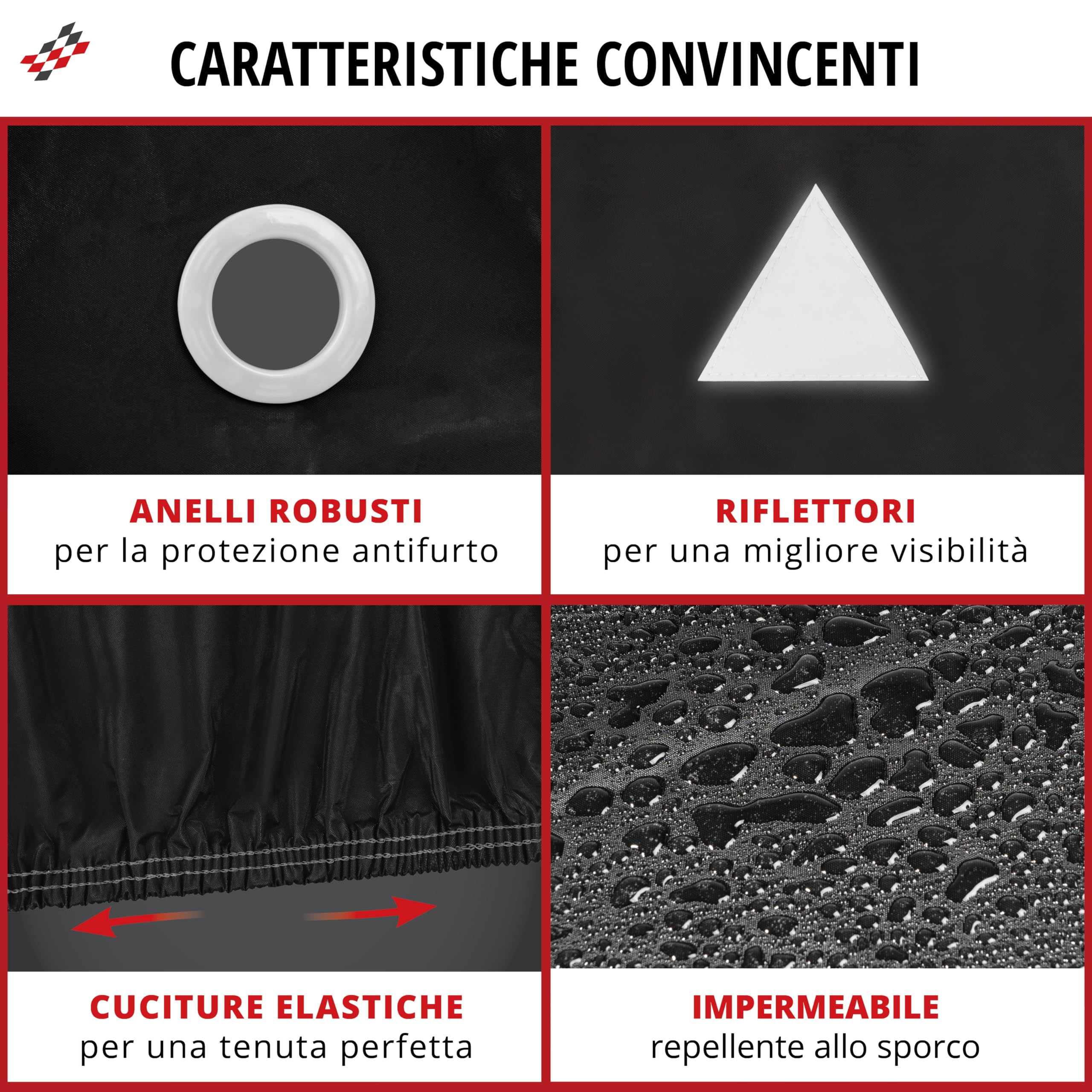 WALSER Quad Cover All Weather, copertura impermeabile per veicoli fuoristrada, garage pieghevole per tutte le stagioni resistente ai raggi UV nero, M