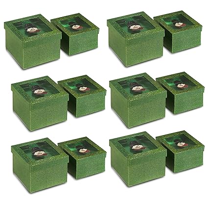 Expo International Value Pack of Hologram Set with Decorative Snowman Sequin Applique Gift Boxes, Green