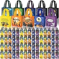 Vista 1 de 100 bolsas de Halloween para dulce o truco, bolsas de Halloween con asas, bolsas no tejidas de Halloween, bolsas de Halloween para envolver regalos