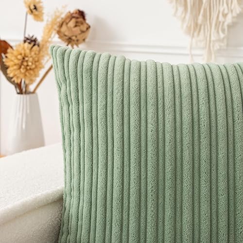 Miniatura 299 de UGASA - Juego de 2 fundas de almohada de terciopelo a rayas, funda decorativa para cojín con cremallera oculta para el hogar, sofá, dormitorio,