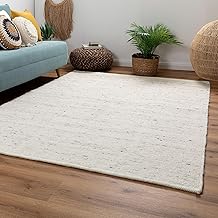 Steffensmeier Handweb Teppich Kos | Wolle (Schurwolle), Natur, handgewebt, Größe: 160x230 cm Wohnzimmer und Schlafzimmer