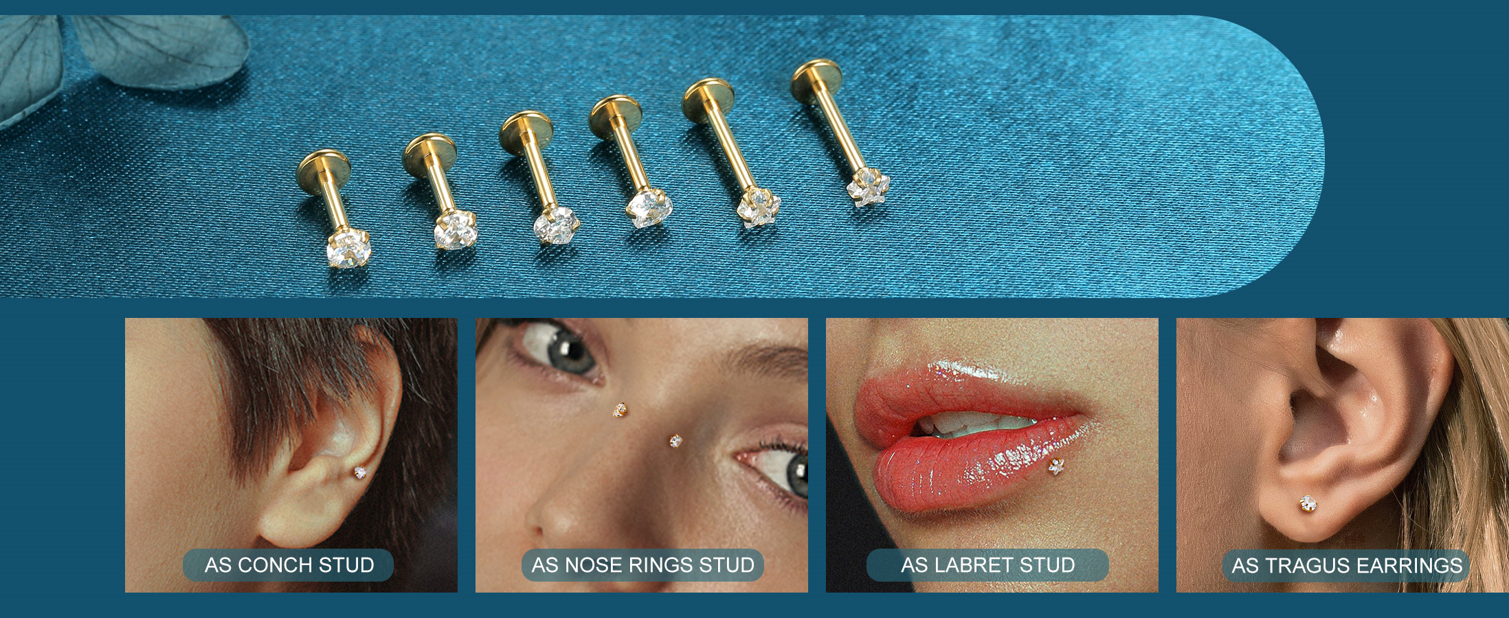 Roheafer Piercing Nez Acier Chirurgical Piercing Labret Levre Piercing Sans Fil Medusa Piercing Oreille Piercing Conch Piercing Piercing Helix Piercing Tragus Petit Piercing Nez Argent 18G 6MM