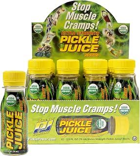 Pickle Juice Sports Drink Shots, Extra Strength - Relieves Cramps Immediately - Electrolyte Pickle Juice Shots for Day & Night Time Leg Cramp Relief - 2.5 oz, 12 Pack