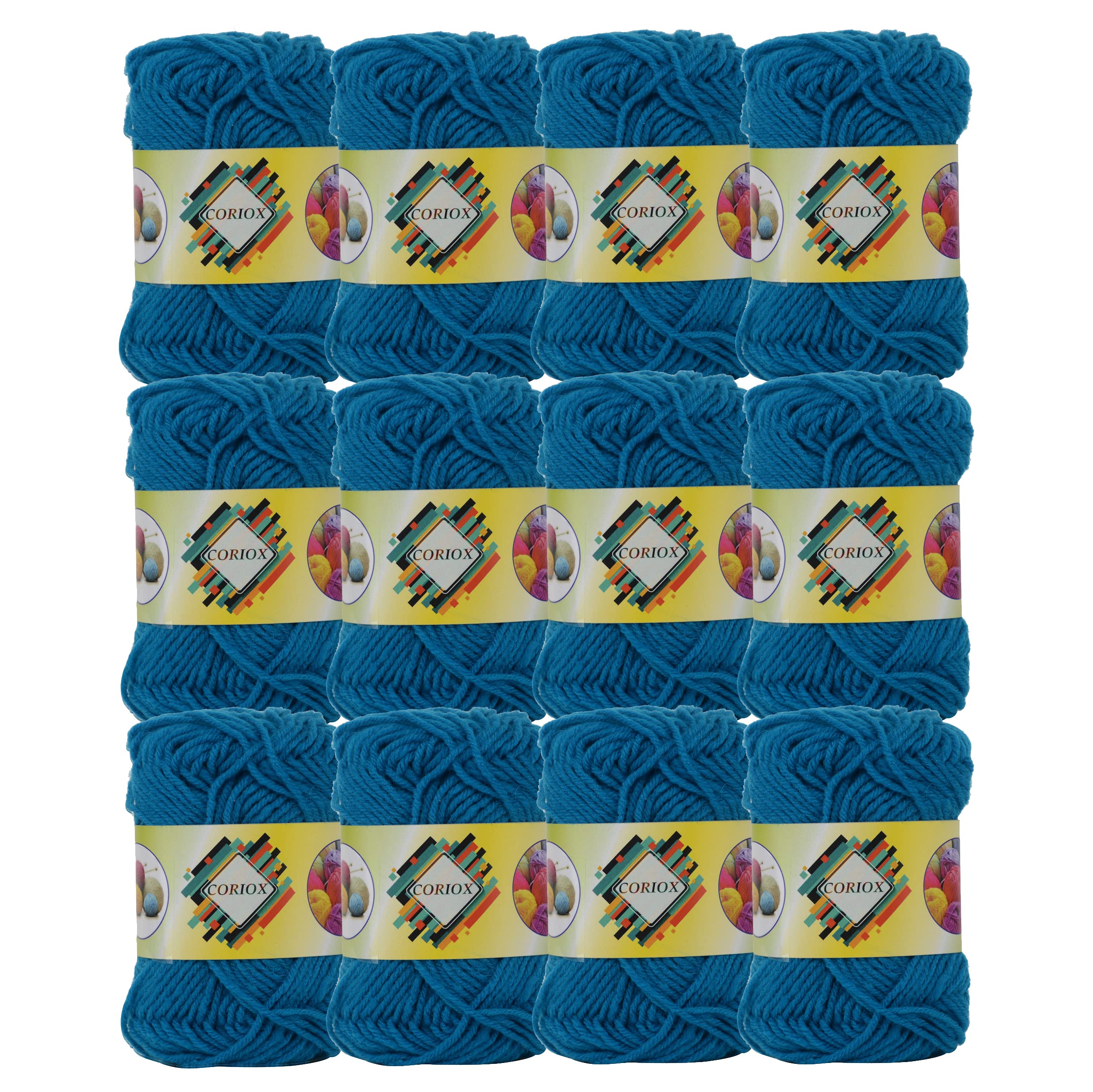 TIMESETL Acrylic Wool 4 Ply 15 Gram Each Ball Yarn for Crochet and Knitting (Pack of 6, Sky Blue)