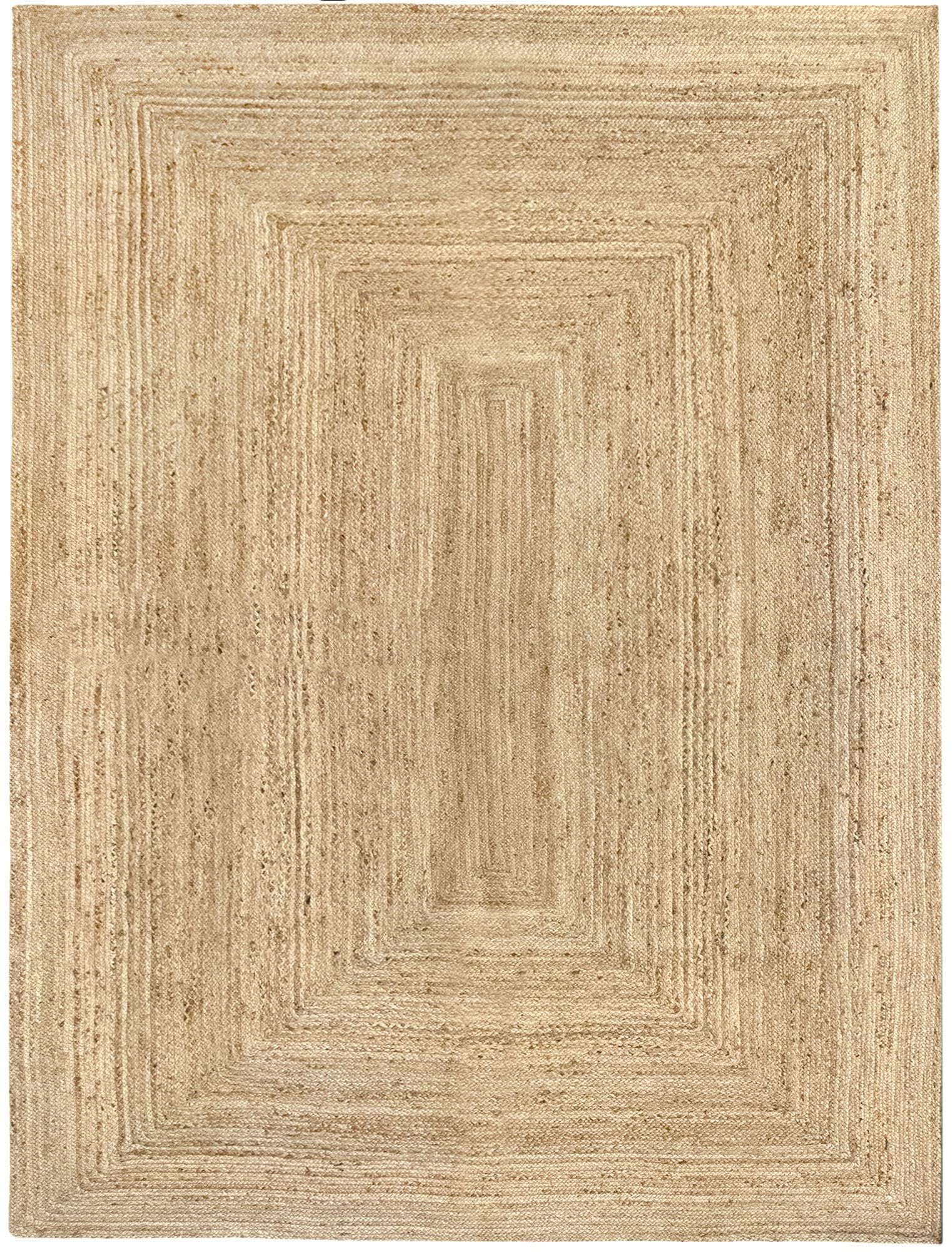 HAMID Rug Jute Alhambra Natural Colour, Jute Rug, Area Rug 100% Jute Fibre Hand Wovem, Braided Rug for Home, Living Room, Floor Carpet..(400x300cm)