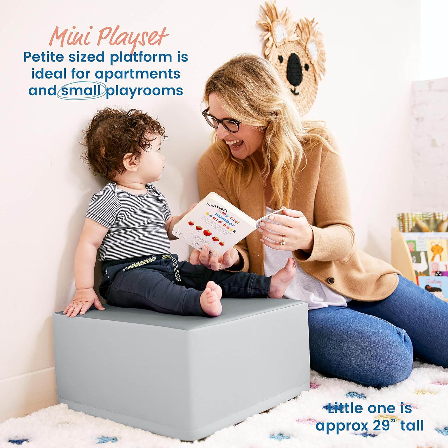 ECR4Kids SoftZone Junior Mix n' Match Pedestal, Beginner Playset, Grey