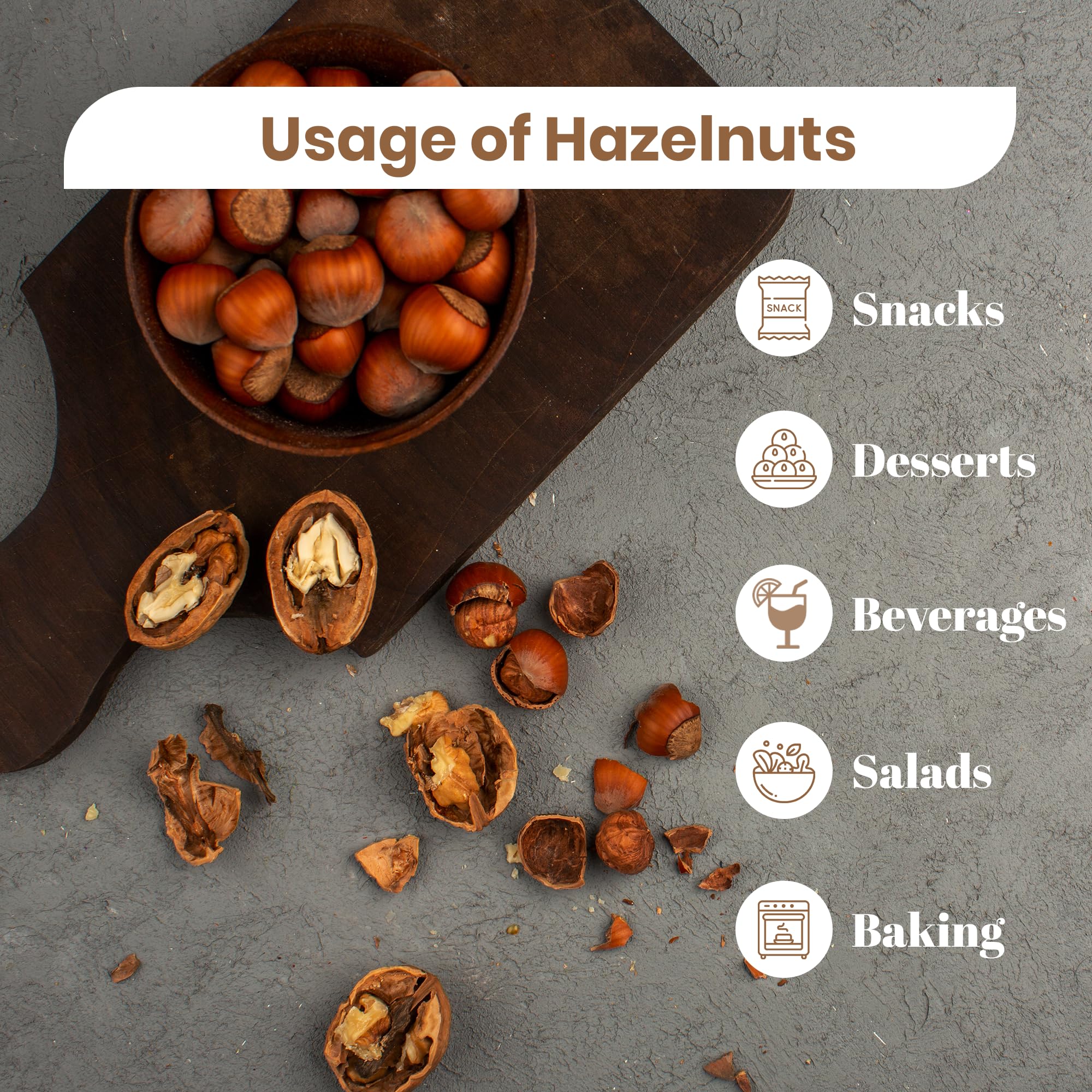 CrustNotch Hazelnuts 250gm | Premium Raw, Dehulled Hazelnuts for Snacking & Chocolate Spreads | Healthy, Delicious, Nutritious Dry Fruits for a Tasty Treat - Image 7 thumbnail
