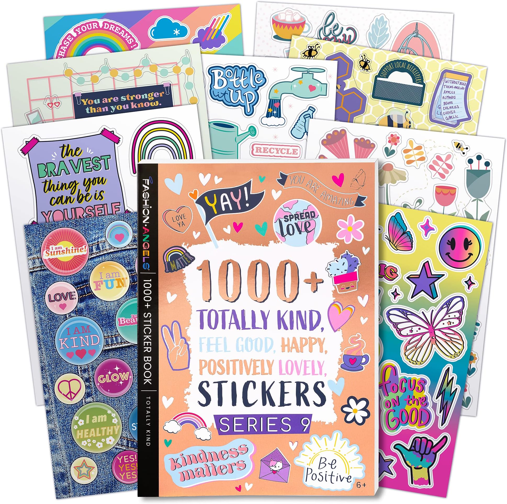 1,000+ Totally Kind Sticker Book, Includes Craft Stickers for Kid's Positive Affirmation & Mental Health, Ideal for Accessorizing Notebooks & Journals