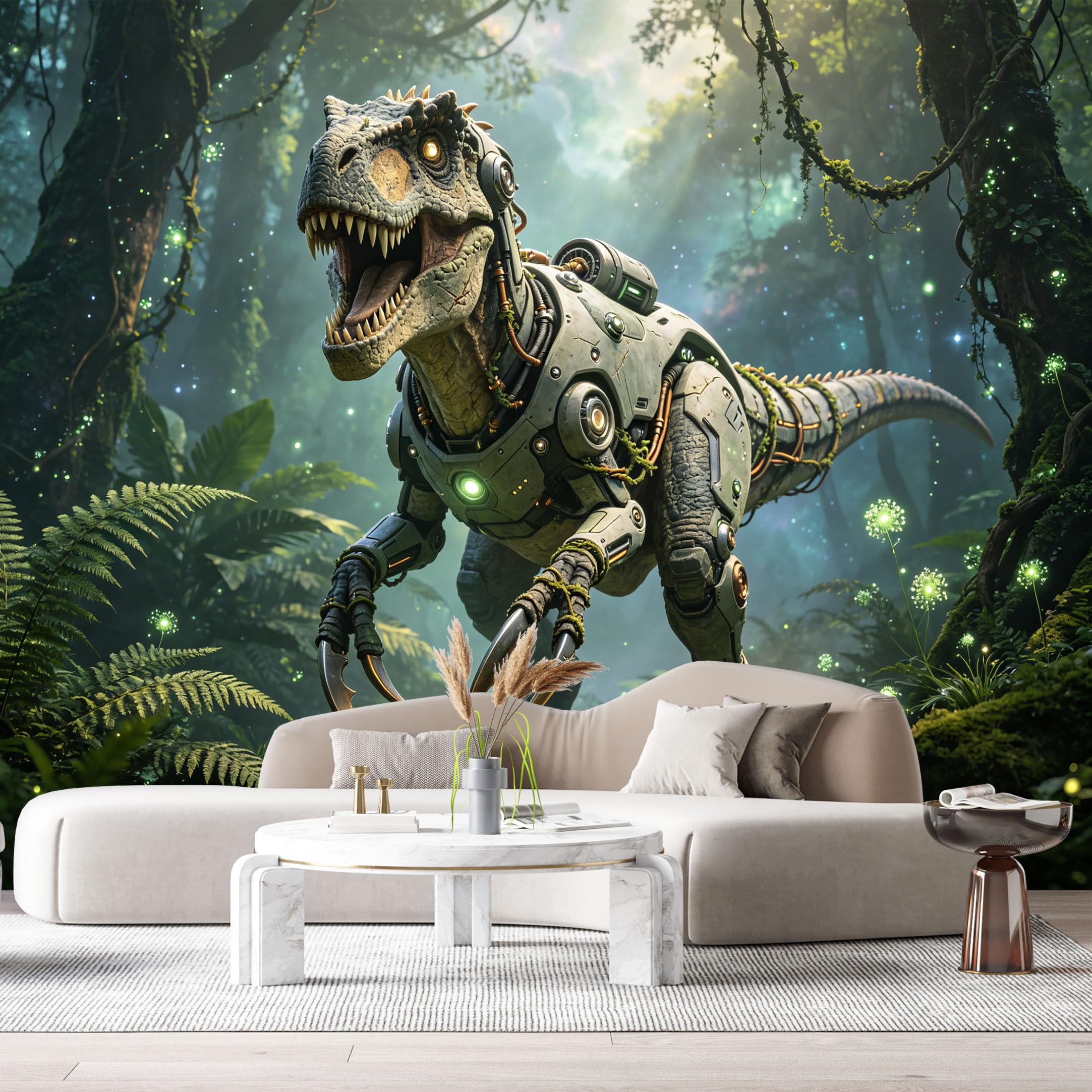 Custom Size Wall Mural Beast Cyber Beast Futuristic Jungle SciFi Robot SelfAdhesive Art Prints Removable Large Wallpaper Boy Bedroom Esports Room Game Room Tenant Room Studio