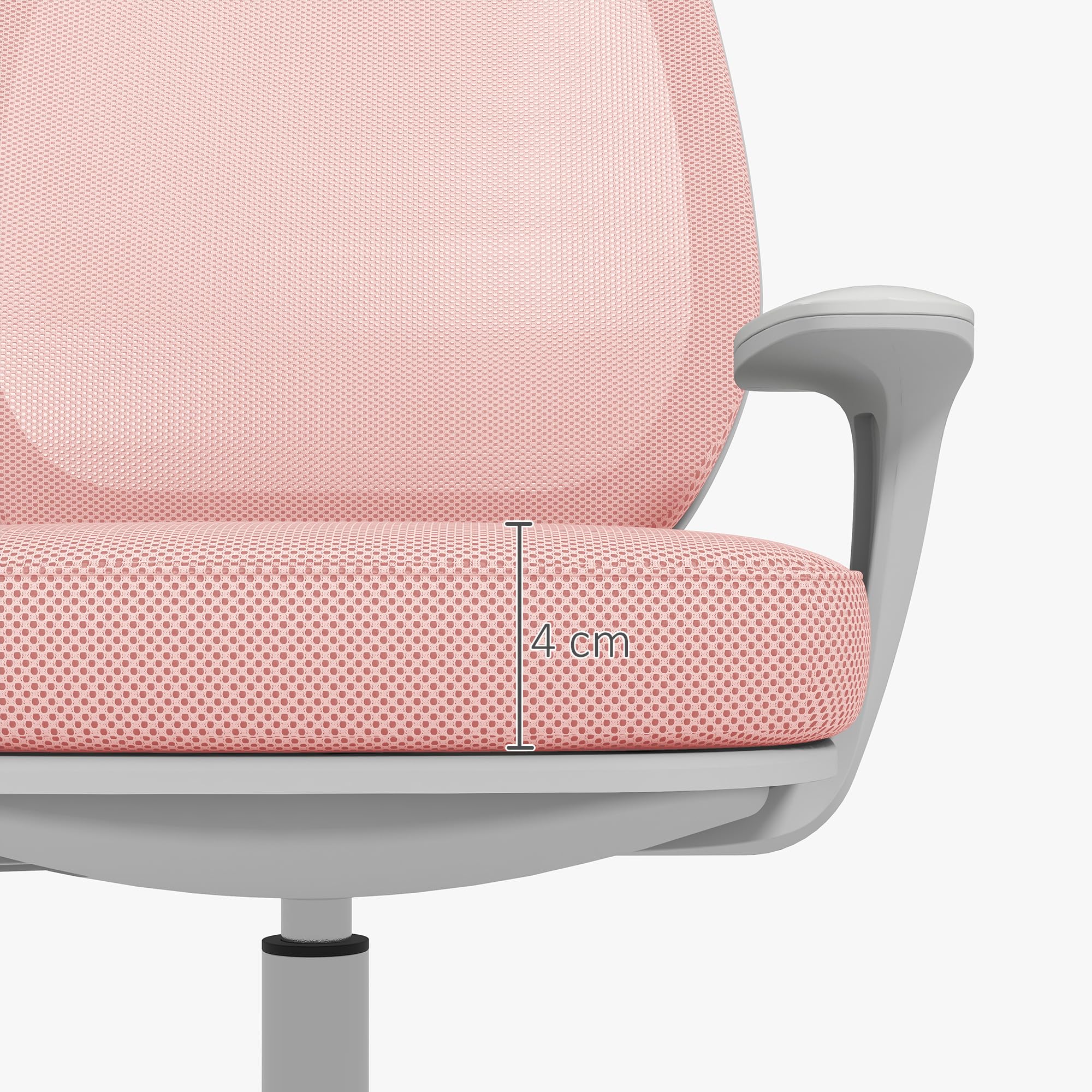 Vinsetto Fauteuil de Bureau, Hauteur Réglable, Dossier Moyen, Rose