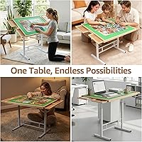Vista 11 de Fanwer Mesa de rompecabezas de 1500 piezas con 4 cajones, mesa de rompecabezas con patas ajustables en ángulo y altura, mesas de rompecabezas