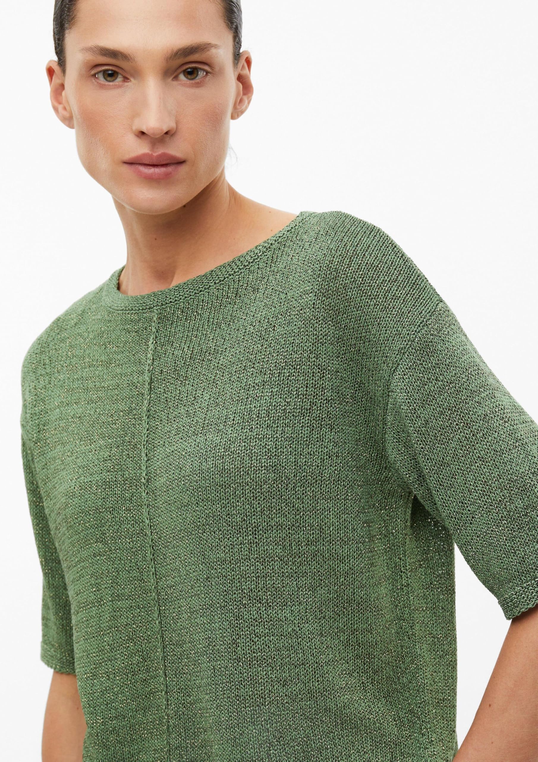 s.Oliver Kurzarm-Strickpullover mit Glitzergarn