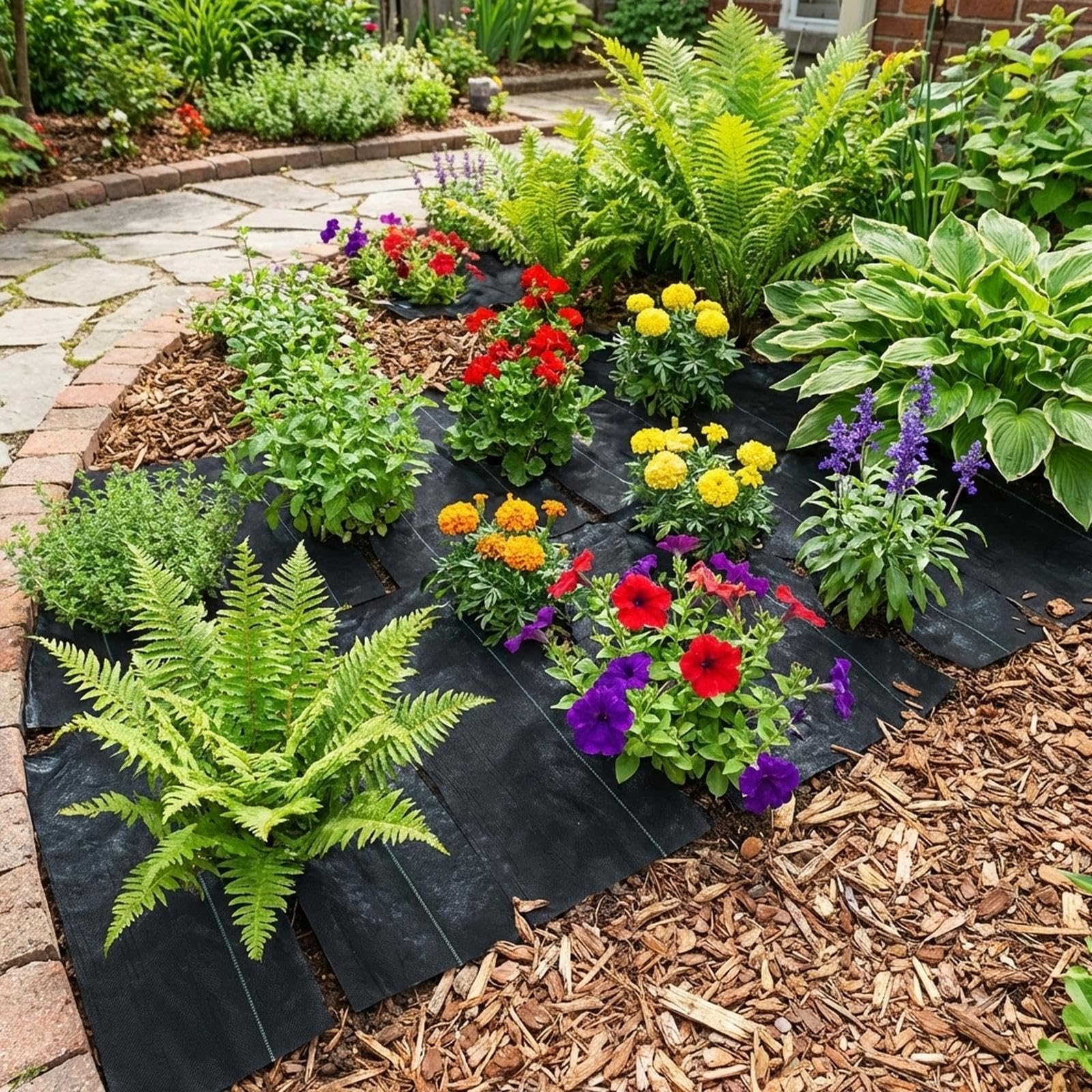 perfk 10 Piezas de Cuadrados de para árboles de malezas, de protección para árboles, Cobertura del Suelo del jardín, Tela, 1mx1m