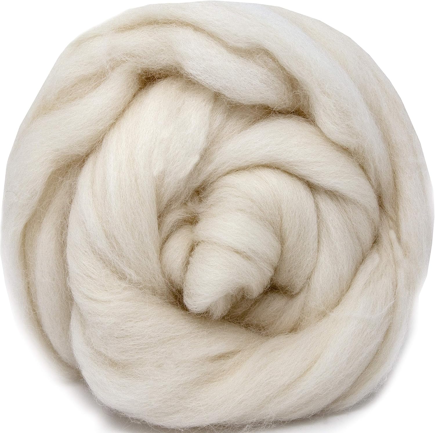 Living Dreams Yarn Wool Roving. Super Soft BFL Combed Top Pre-Drafted for Easy Hand Spinning. Natural Craft Fiber Ideal for Felting, Weaving, Wall Hangings and Embellishments. 4 Ounce. Natural