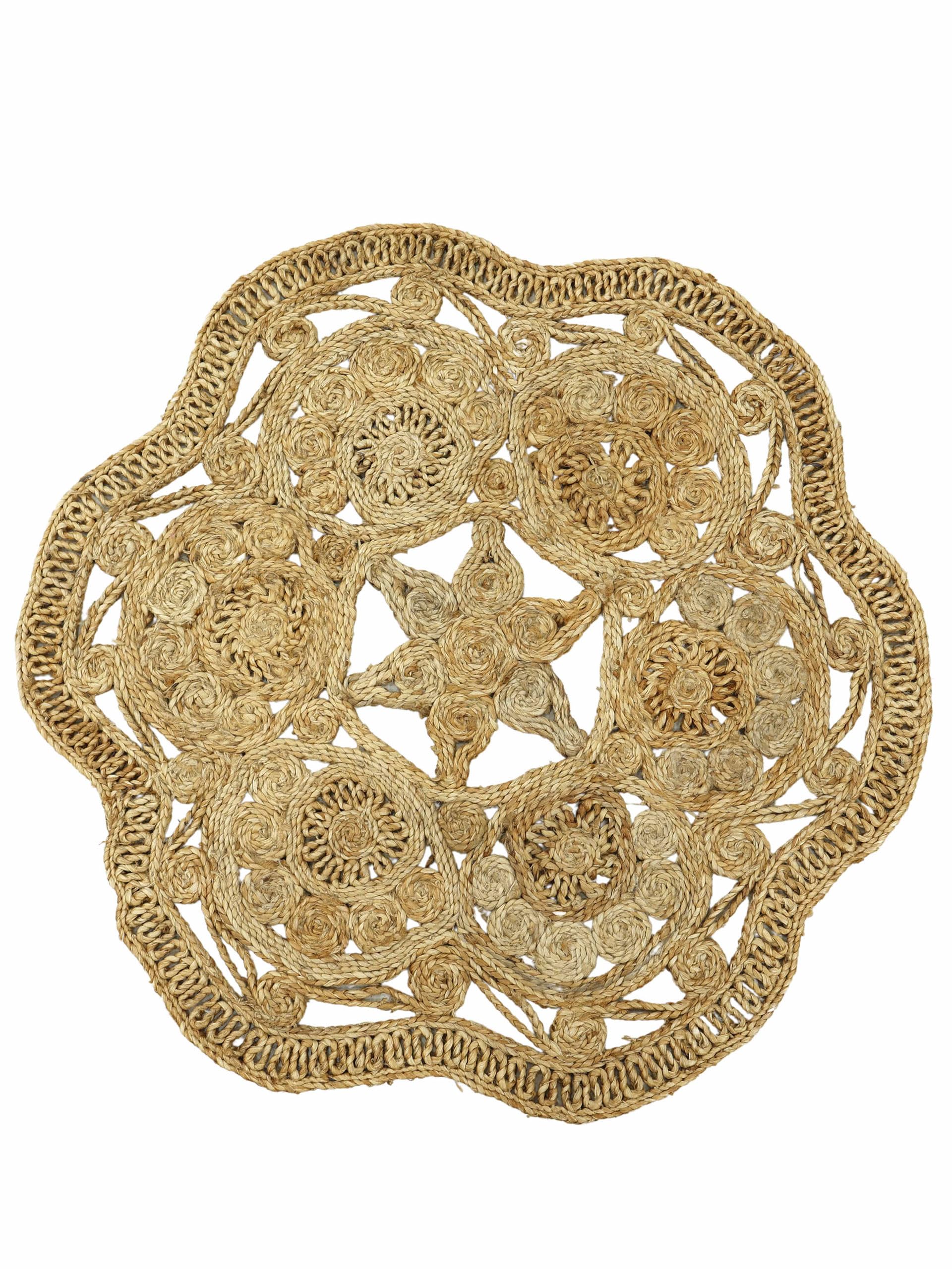 carpetfine Tapis Jute Paul Ronde Couleur Naturelle Beige Ø 120 cm tissé à la Main en Jute | Modèle Naturel Moderne Uni à Tissage Plat de Style Boho pour Le Salon et la Chambre à Coucher