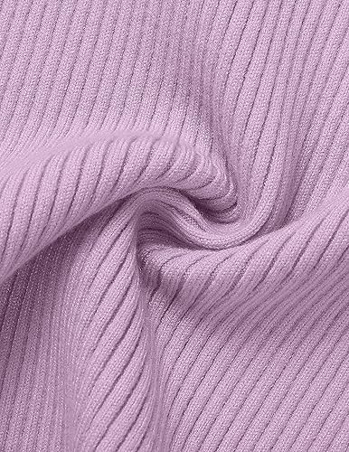 Miniatura 5 de ZESICA - Camiseta de manga corta para mujer, con cuello redondo, de punto acanalado, ceñida, básica, unicolor, para verano