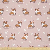 Vista 61 de Ambesonne Tela de Mariposas por Yarda, Patrones de Mariposas Estacionales Alegres Selva Tropical Naturaleza Salvaje Ilustración, Tela Decorativa