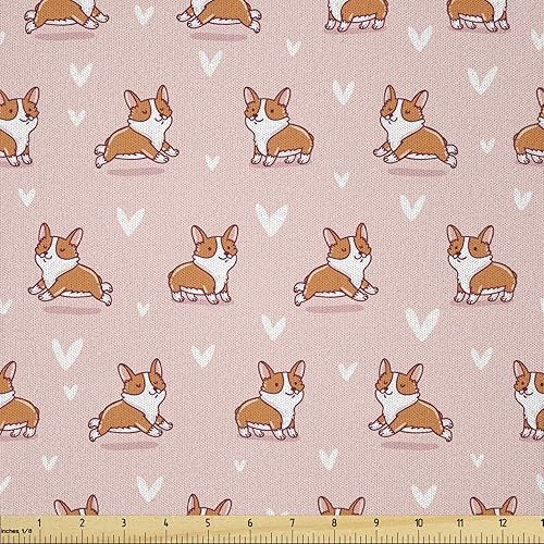 Miniatura 61 de Ambesonne Tela de Mariposas por Yarda, Patrones de Mariposas Estacionales Alegres Selva Tropical Naturaleza Salvaje Ilustración, Tela Decorativa