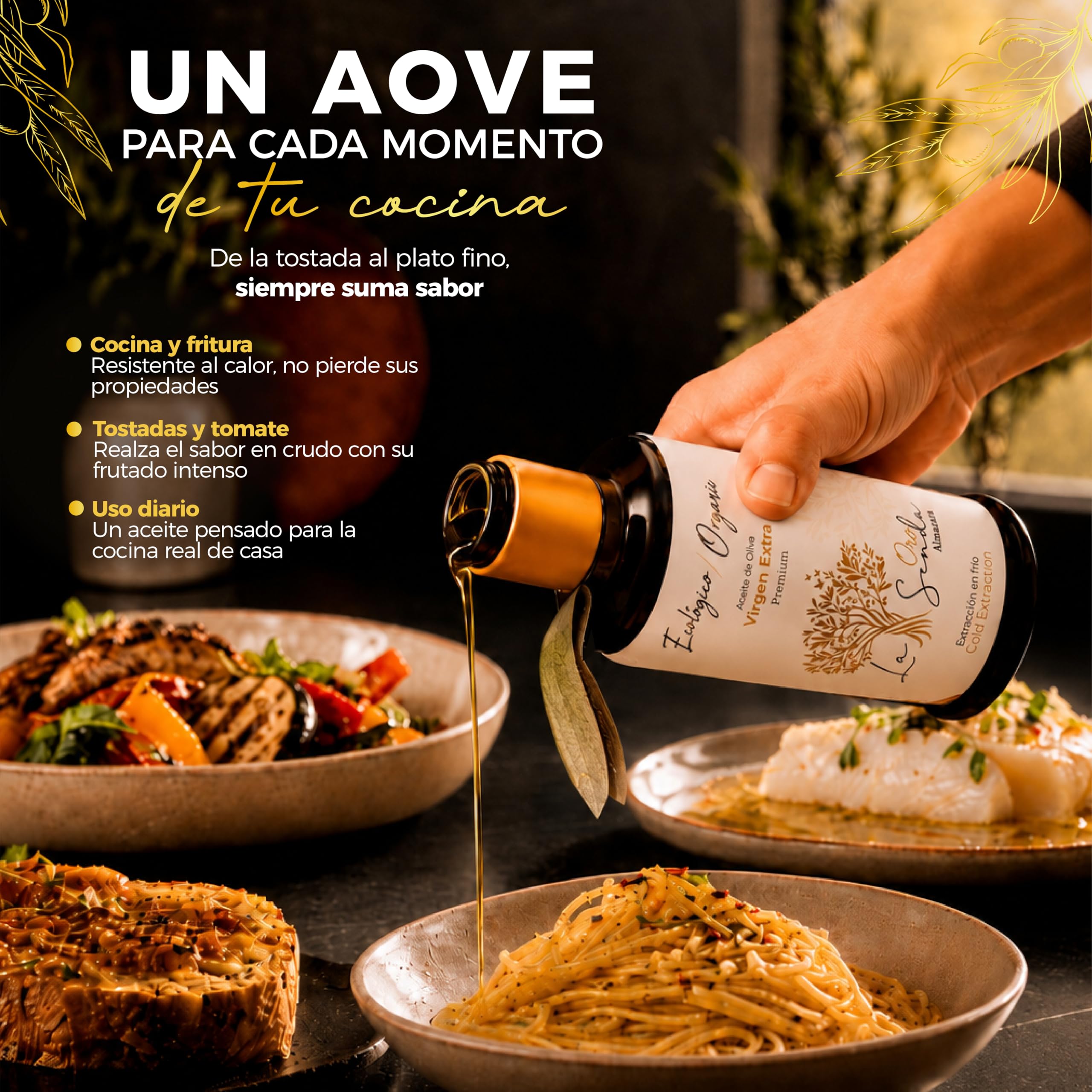 Almazara la Senda - Aceite de Oliva Virgen Extra | AOVE Gourmet Premium Picual & Cornicabra | Aceite de Oliva Premium - Virgen Extra Saludable - Primera Extracción en Frío (500ml)