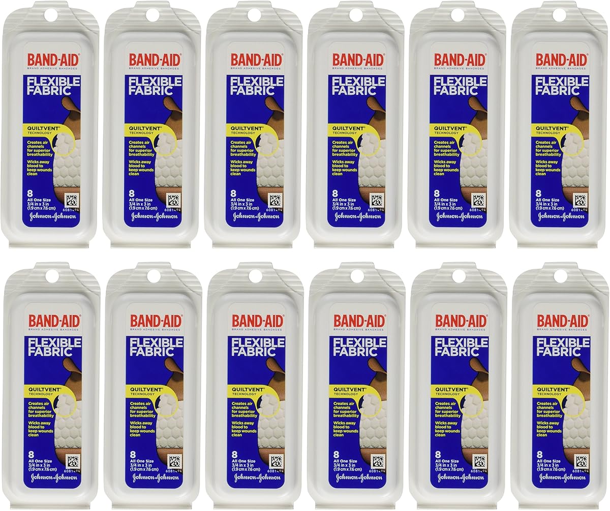Paquete de viaje de tela flexible Band-aid - 8 cada uno por paquete (paquete de 12)