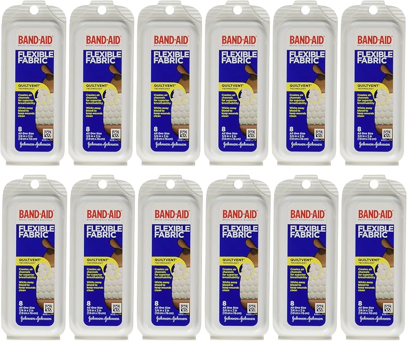 Paquete de viaje de tela flexible Band-aid - 8 cada uno por paquete (paquete de 12)
