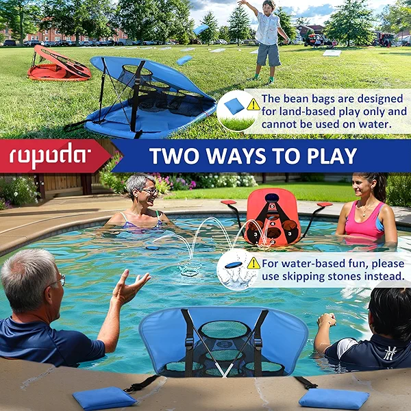 ropoda Pool Cornhole Board Set, 3ft x 2ft Corn Hole Games for Adults, Cornhole Set Floating, Pool Games for Adults, Water and Land Dual-Purpose, Easy Setup, Beach Toys for Family, Beach/Lawn Toys