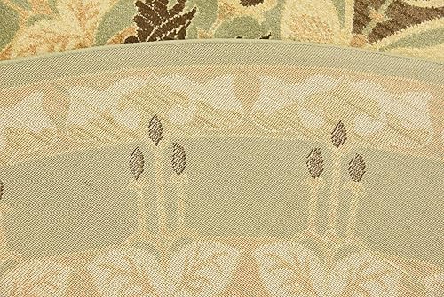 Miniatura 10 de Unique Loom Edinburgh Collection - Alfombra (8 pies, redonda, verde clarocrema)