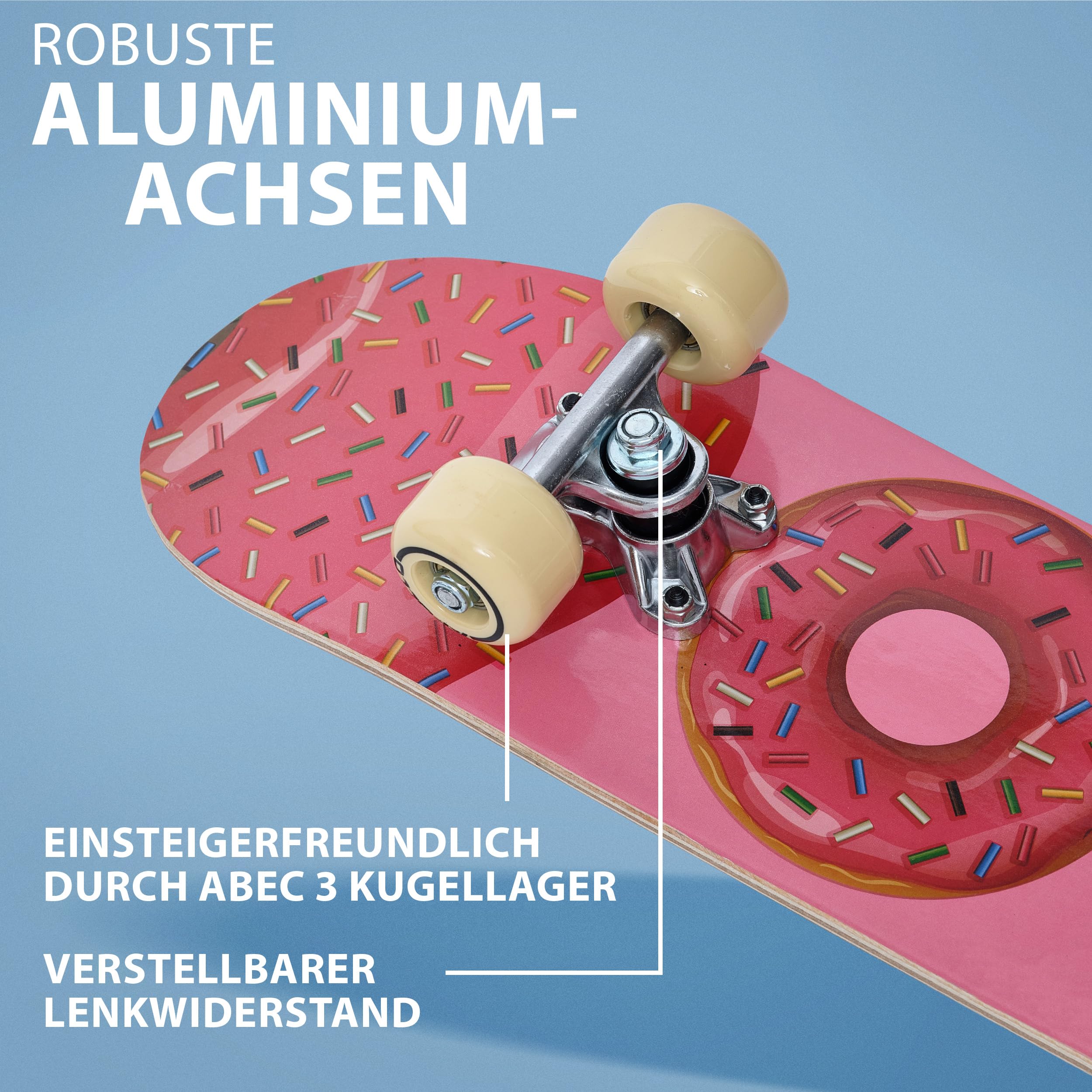 Apollo Kinder Skateboard, kleines Komplett Board mit ABEC 3 Kugellagern und Aluminium Achsen, Coole Designs für Kinder, Cruiser Boards für Mädchen und Jungs, Kinder Skateboard ab 3 Jahre