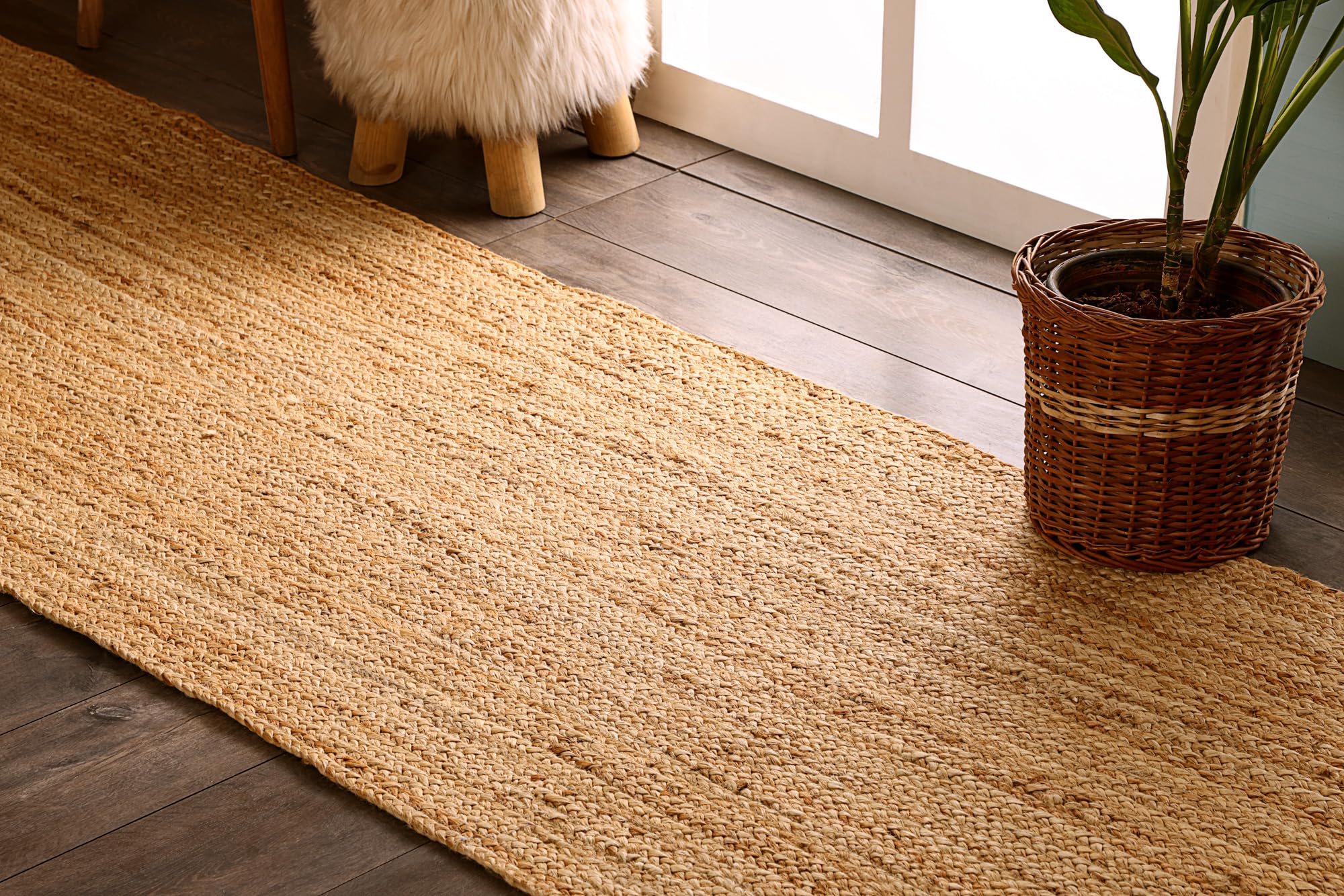 MY-RUG Jute-Teppich Läufer 80x300 cm - Handgewebt Boho Naturteppich Beige | Langlebiger Sisalteppich aus 100% Naturfaser - Wendbar, pflegeleicht und ideal für Flur, Küche oder Schlafzimmer geeignet.