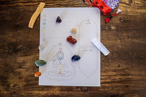 Miniatura 2 de Reiki - Tabla de curación de chakras de sesión distante  Impresión física de 8.5 x 11 pulgadas de cristal de meditación curativa paquete de 50