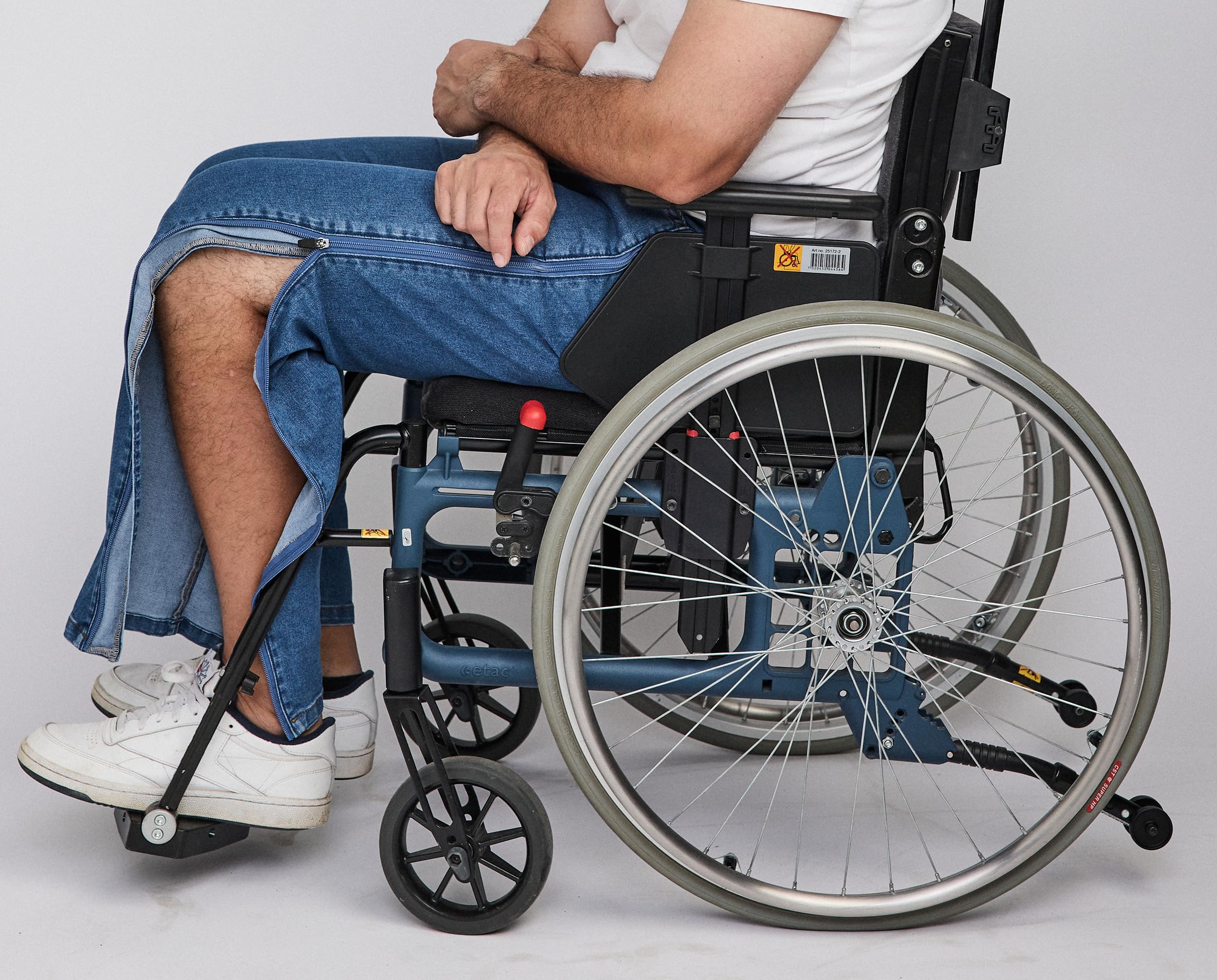 Dobsom Dżinsy typu Tear Away dla mężczyzn i kobiet, adaptacyjny zamek błyskawiczny po operacji, wózek inwalidzki, odzież rehabilitacyjna na zapalenie stawów