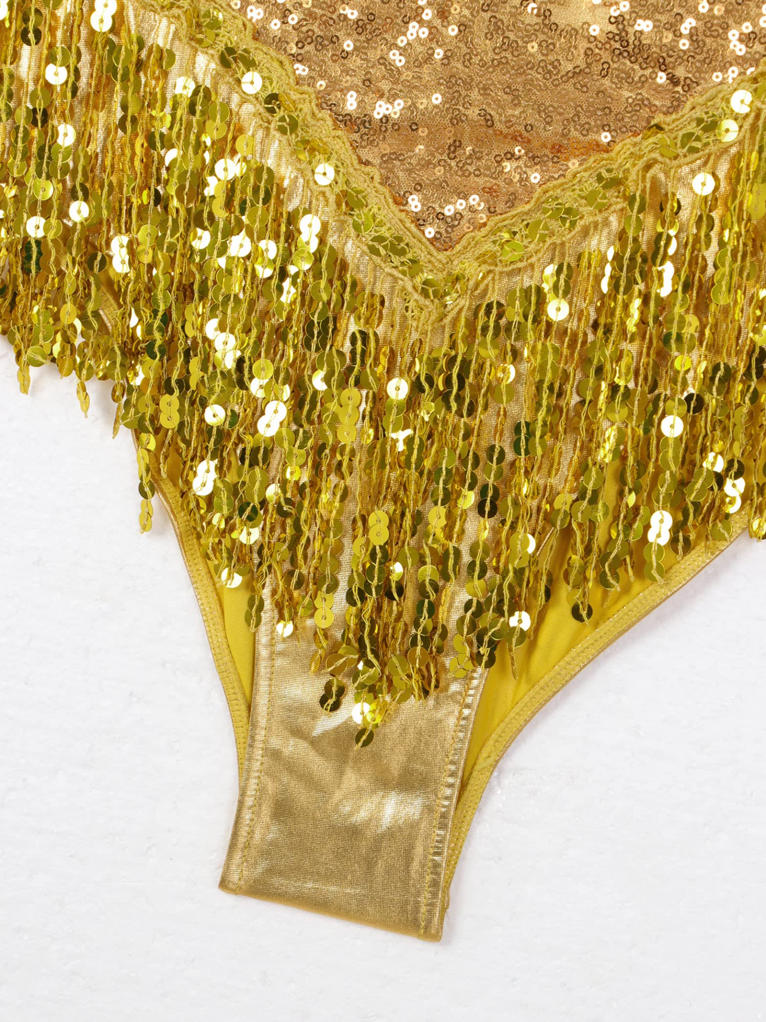 Femme Justaucorps Gymnastique Paillettes Strass Brillant Leotard Tenue Patinage Danse Latine Jazz Spectacle
