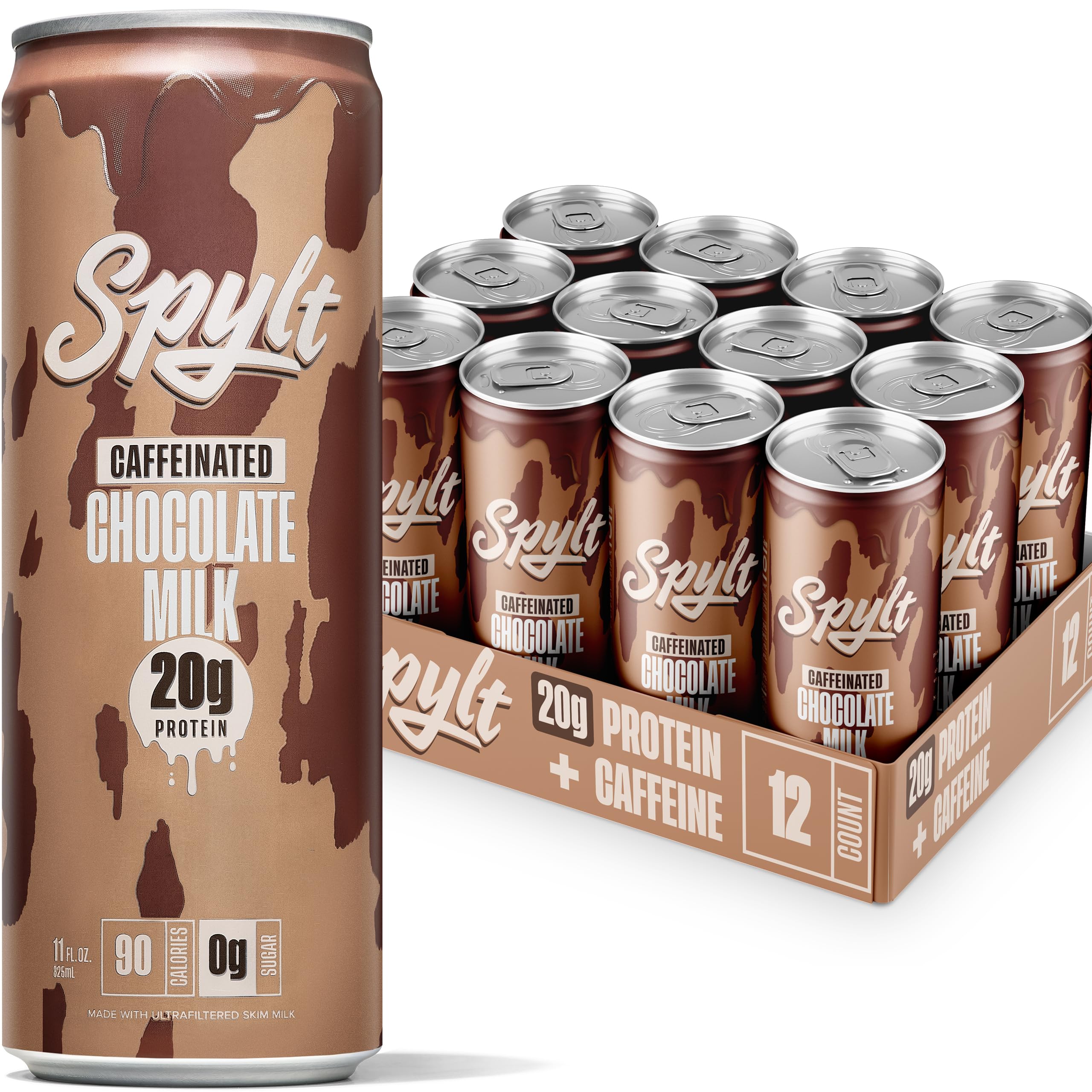 Spylt High Protein Chocolate Milk with 60mg Caffeine & 20g Protein Ready to Drink