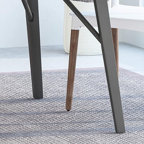 Miniatura 5 de Mesa de comedor moderna, mesa de comedor cuadrada de madera, mesa de cocina con patas cónicas, mesa de comedor de grano natural, 59 pulgadas, gris