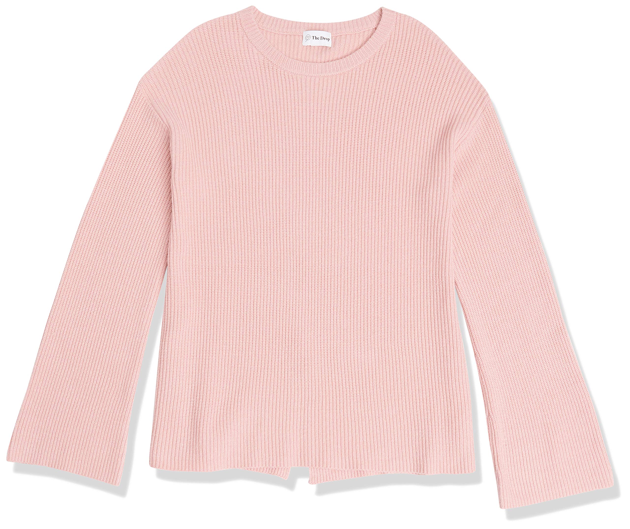 The Drop Rippstrick-Pullover Alice für Damen, Rundhalsausschnitt, geschlitzte Rückseite