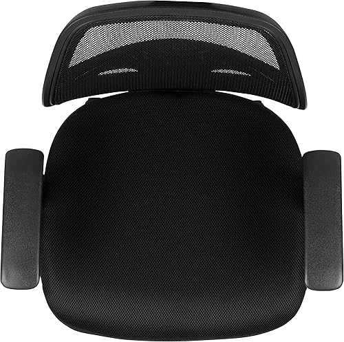 Miniatura 8 de Flash Furniture Flash Fundamentals Silla de oficina ergonómica giratoria de malla negra con brazos Negro -,Gris