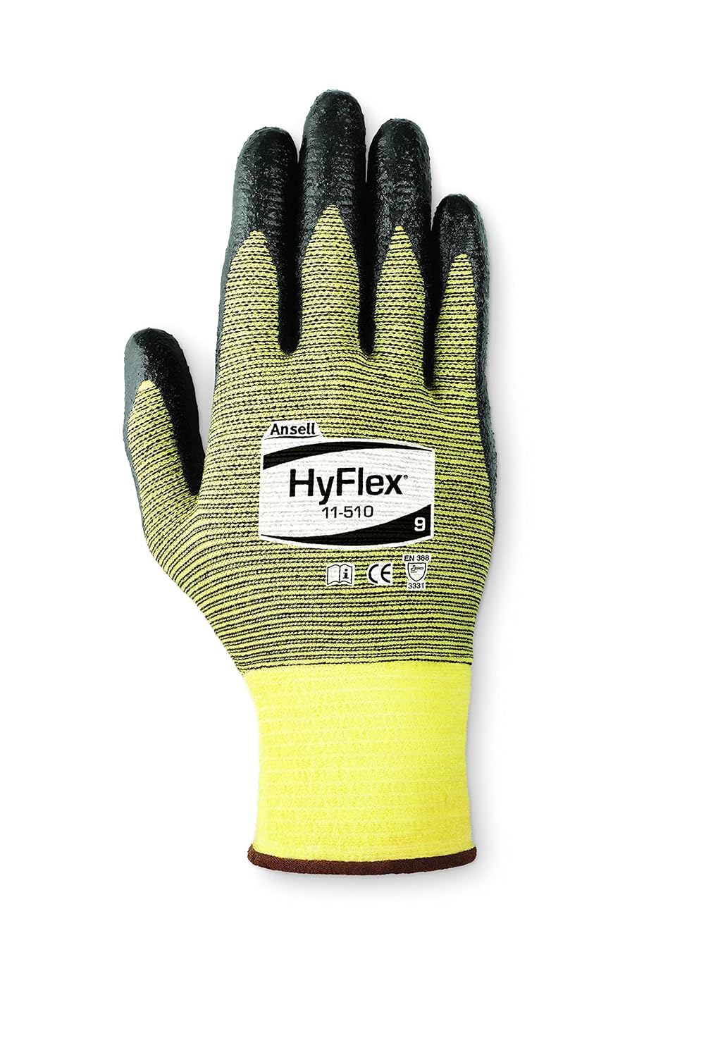 Ansell HyFlex 11-510 Kevlar Glove, Black Foam Nitrile Coating, Knit Wrist Cuff, X-Small, Size 6 (Pack of 12)