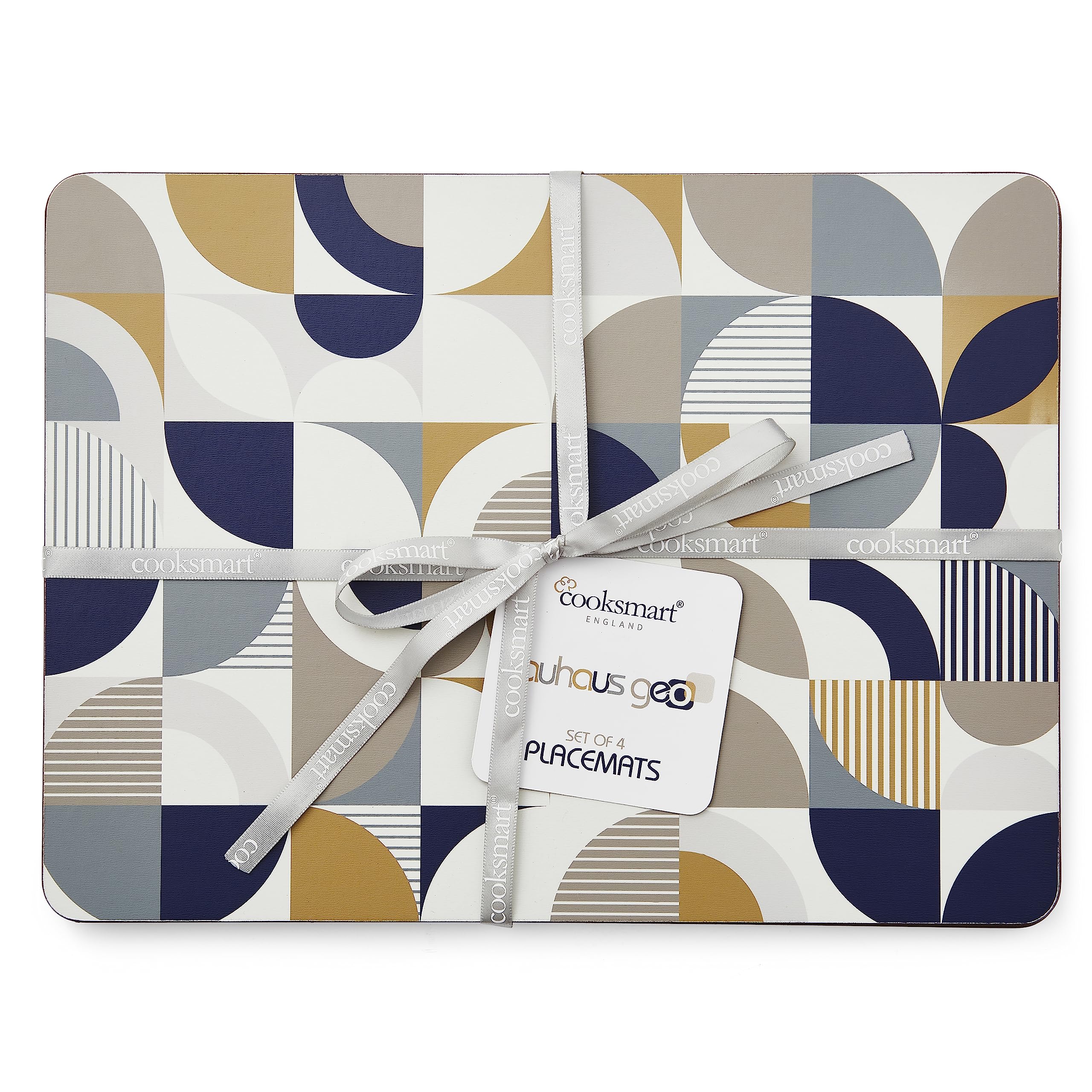 Cooksmart Tischset 4er Set Mit Britischen Motiven – Bauhaus Geo Design, Wasserdicht & Rutschfest
