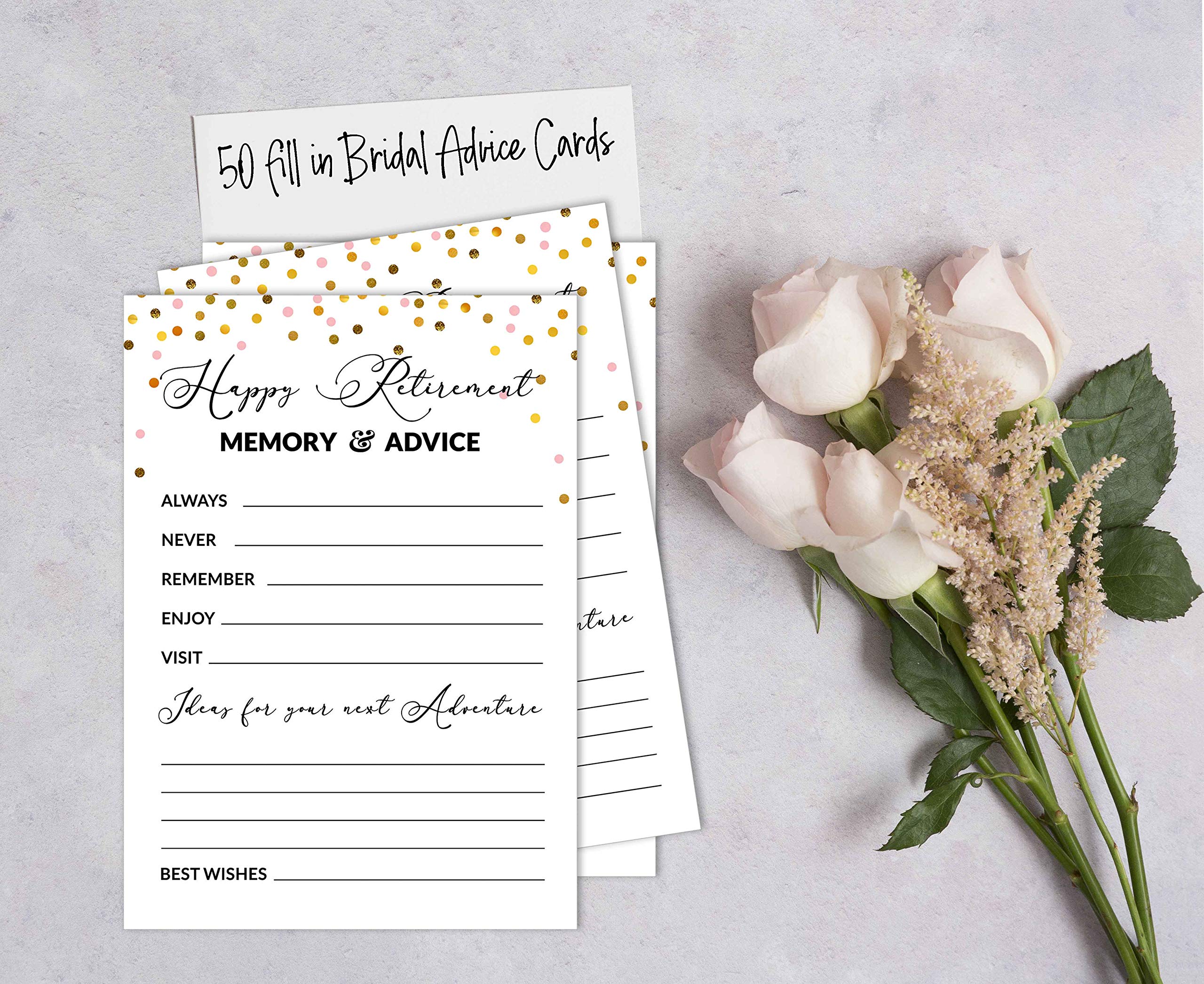 Pack Of 50 Retirement Party Confetti Cards - Advice & Wishes Game Activity, 5x7 Inch Guestbook Alternative - View #9