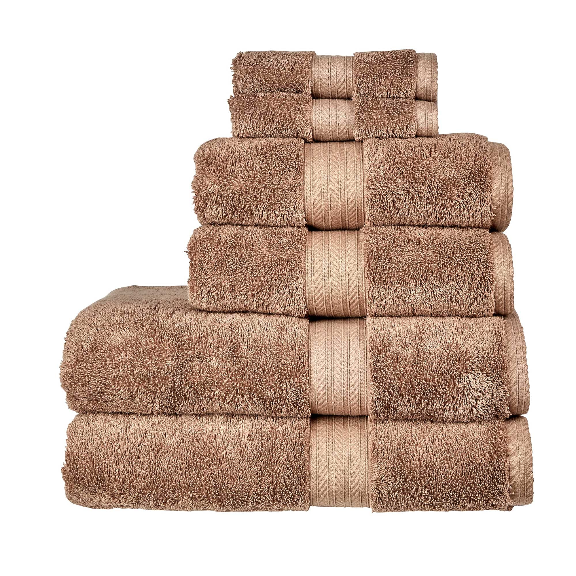 Christy Renaissance 6 Piece Towel Set | Mink Brown | 100% Egyptian Cotton Pile | Luxuriously Soft and Super Absorbent | 675 GSM | 2 Bath Towels 2 Hand Towels 2 Face Cloths