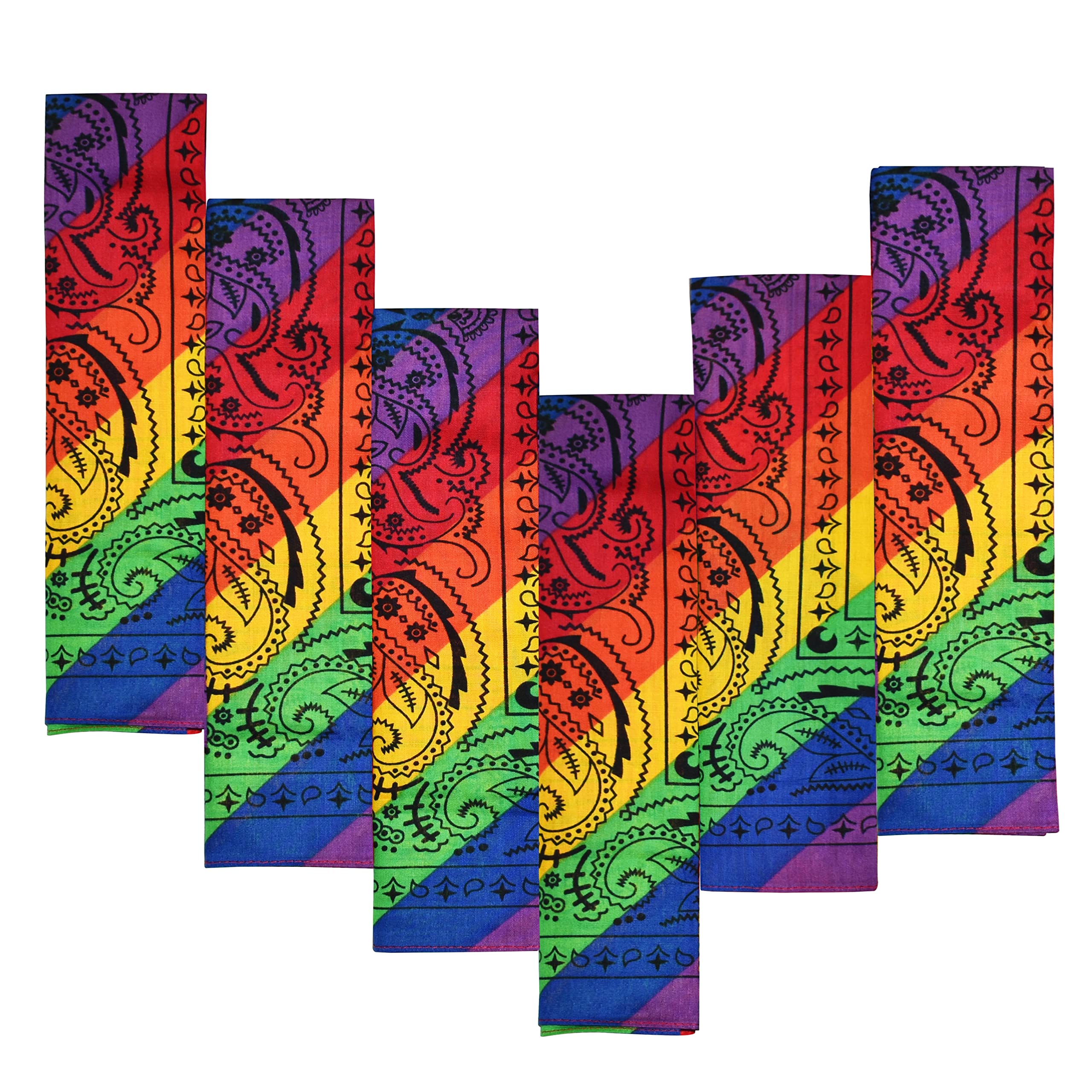 Every-ville Cotton Bandana Handkerchief for Men &amp; Women, 6 Pack