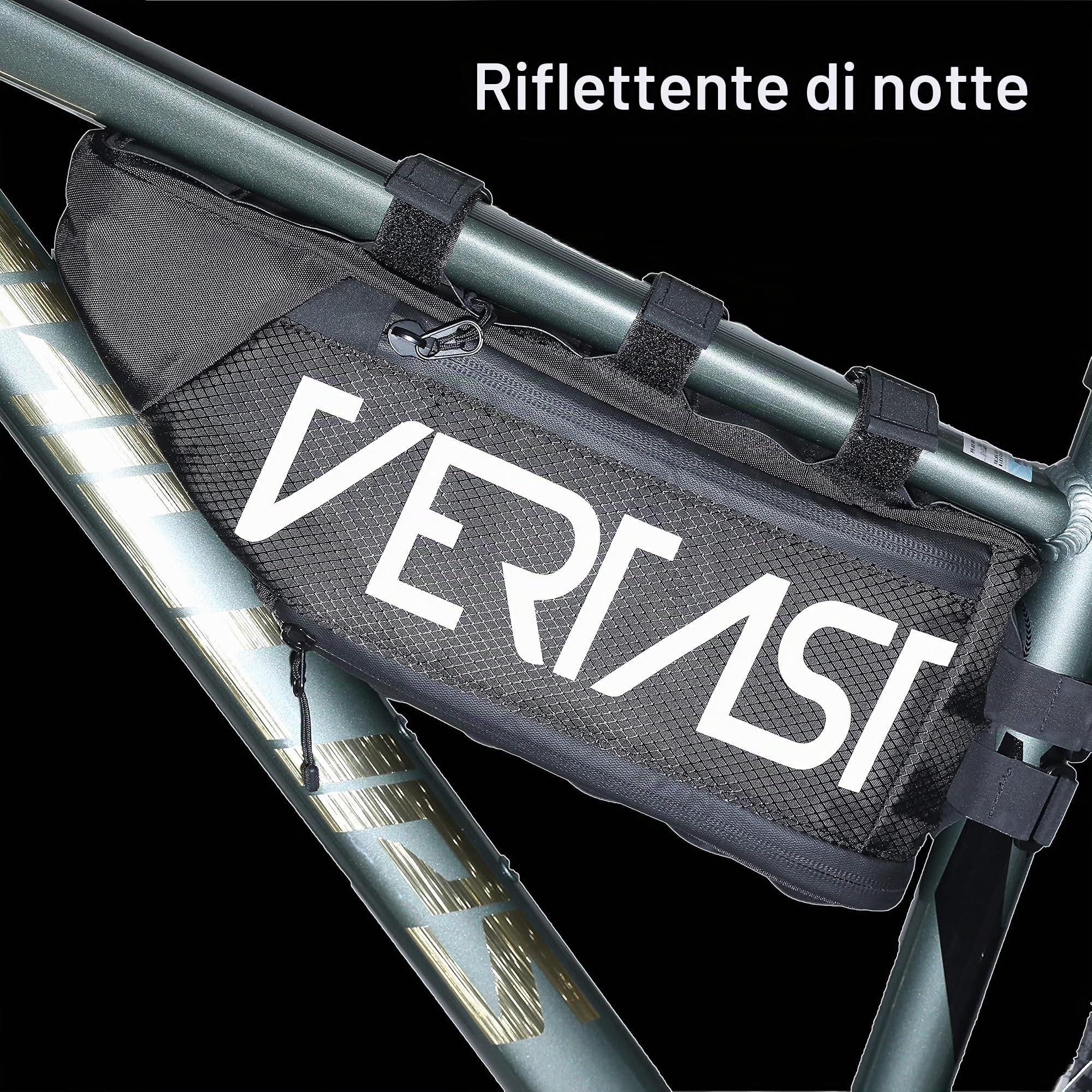 borsa a triangolo impermeabile da montare al telaio della bicicletta, 4 l, per mountain bike o bici da strada, nera