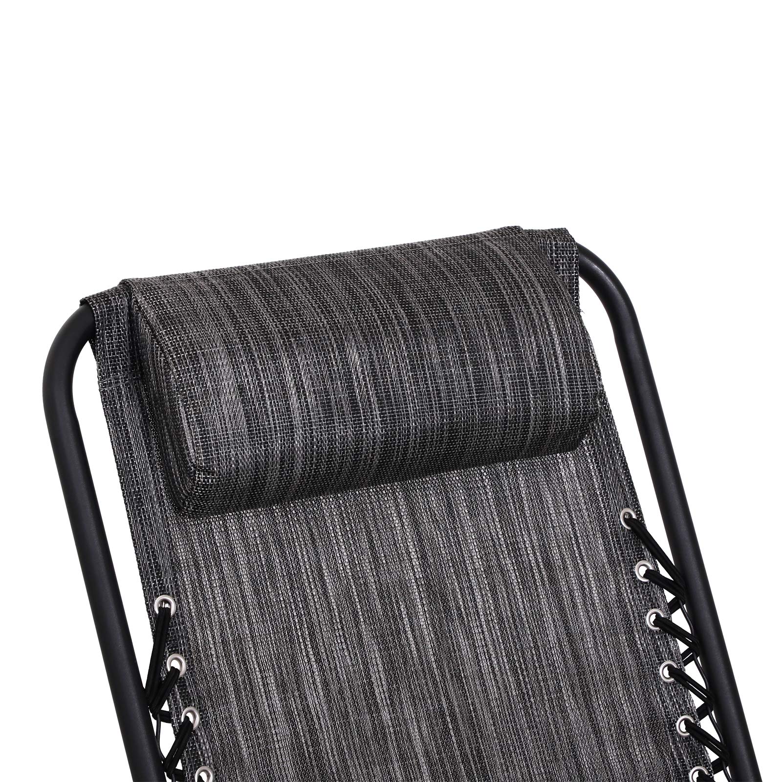 Outsunny Fauteuil à Bascule Rocking Chair Pliable de Jardin dim. 94L x 64l x 110H cm Acier époxy textilène Gris chiné
