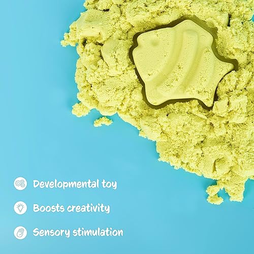 Miniatura 8 de Sensory Sand Tamaño a granel de 8 libras, multicolor con azul, naranja, verde y amarillo, arena de juego sensorial en contenedor